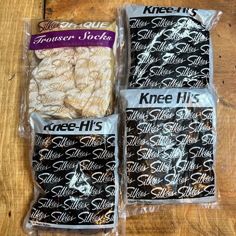 Lot of 4 packs of Silkies nylons knee Hi various colors